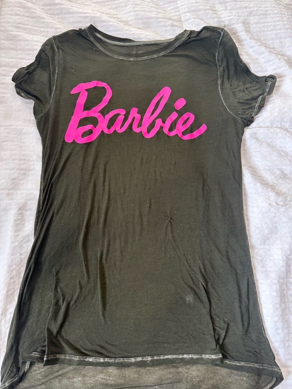 Barbie Black Tee with Hot Pink Logo